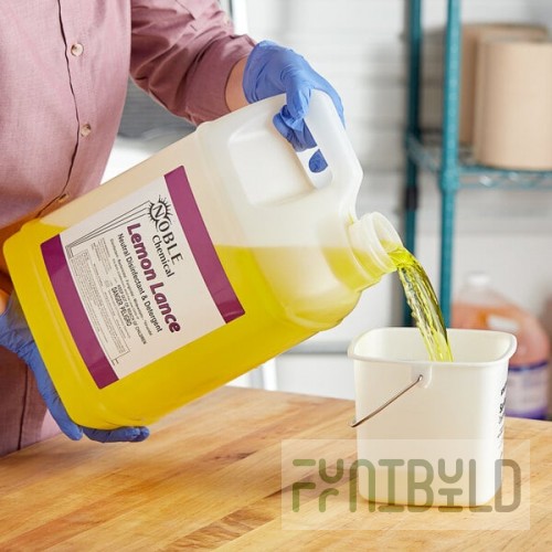 Noble Chemical 2.5 Gallon / 320 oz. Lemon Lance Lemon Concentrated Disinfectant & Detergent Cleaner - 2/Case