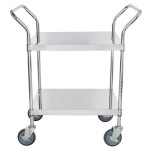Regency Stainless Steel Two Shelf Utility Cart - 18 Regency Stainless Steel Two Shelf Utility Cart - 18