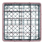 Noble Warewashing 20-Compartment Gray Full-Size Glass Rack with 1 Brown Extender