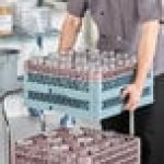 Noble Warewashing 20-Compartment Gray Full-Size Glass Rack with 1 Brown Extender