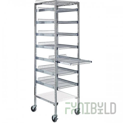 Quantum PARtition Chrome Medical Starter Unit with Wire Shelves PS-S2475-7SC