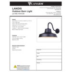 Canarm Landis Matte Black Outdoor Barn Light - 120V, 100W