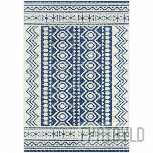 Abani Casa Collection 4' x 6' Navy / Cream Southwestern Geometric Tribal Area Rug