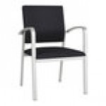 Lesro Newport Patriot Plus Black Vinyl Guest Arm Chair with Silver Powder-Coated Steel Legs Lesro Newport Patriot Plus Black Vinyl Guest Arm Chair with Silver Powder-Coated Steel Legs