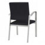 Lesro Newport Patriot Plus Black Vinyl Guest Arm Chair with Silver Powder-Coated Steel Legs Lesro Newport Patriot Plus Black Vinyl Guest Arm Chair with Silver Powder-Coated Steel Legs
