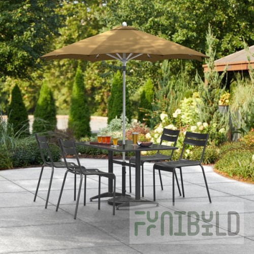 Lancaster Table & Seating 6' Nutmeg Push Lift Aluminum Umbrella