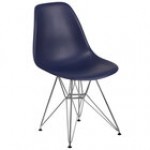 Flash Furniture FH-130-CPP1-GN-GG Elon Series Green Plastic Accent Side Chair with Chrome Base