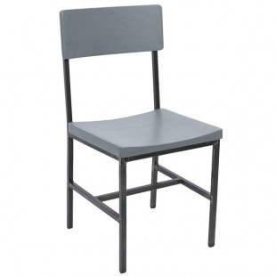 BFM Seating Memphis Distressed Rustic Clear Coated Steel Customizable Side Chair with Gray Ash Wooden Back and Seat BFM Seating Memphis Distressed Rustic Clear Coated Steel Customizable Side Chair with Gray Ash Wooden Back and Seat