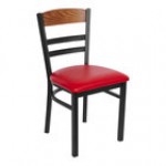 BFM Seating Barrick Sand Black Steel Side Chair with Autumn Ash Wood Back Panel and Burgundy Vinyl Seat BFM Seating Barrick Sand Black Steel Side Chair with Autumn Ash Wood Back Panel and Burgundy Vinyl Seat