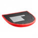 Lancaster Table & Seating Black Finish Wood Ladder Back Chair with Red Vinyl Seat - Detached Seat