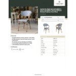 Lancaster Table & Seating Bistro Navy and White Chevron Weave Rattan Outdoor Arm Chair