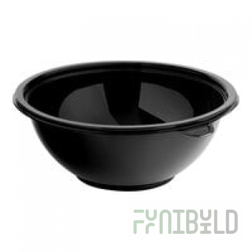 Fineline 5080-BK Super Bowl 80 oz. Black PET Plastic Bowl - 25/Case