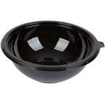 Fineline 5080-BK Super Bowl 80 oz. Black PET Plastic Bowl - 25/Case