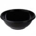 Fineline 5080-BK Super Bowl 80 oz. Black PET Plastic Bowl - 25/Case
