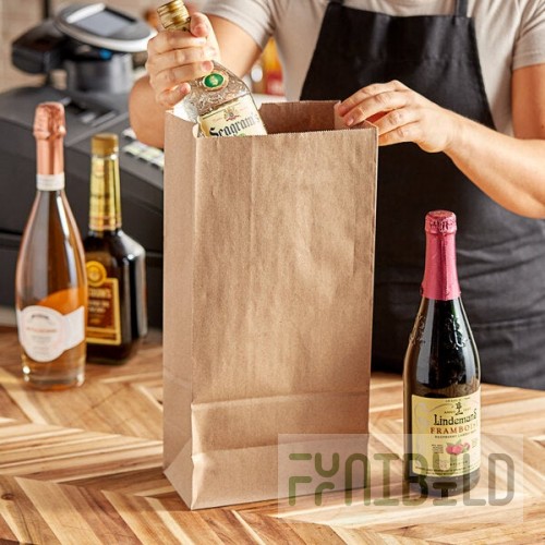 Choice Heavy Duty 16 lb. Extra Heavy-Duty Natural Kraft Bag - 400/Case