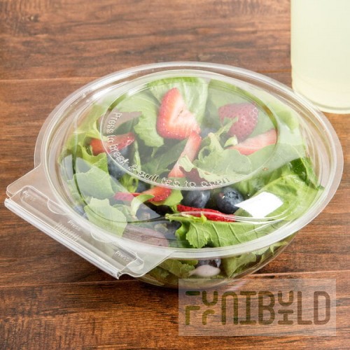 Polar Pak Clear Tamper-Resistant, Tamper-Evident 24 oz. Round Bowl with Lid - 150/Case