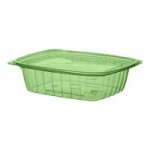 Eco-Products Veridian 18 oz. Compostable Green PLA Plastic Salad Bowl with Lid - 150/Case