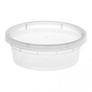 Pactiv/Newspring 8 oz. Translucent Round Deli Container Combo Pack - 240/Case