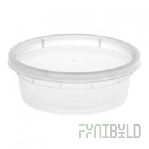 Pactiv/Newspring 8 oz. Translucent Round Deli Container Combo Pack - 240/Case