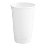 Choice 16 oz. Smooth Double Wall White Paper Hot Cup - 500/Case