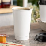 Choice 16 oz. Smooth Double Wall White Paper Hot Cup - 500/Case