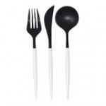 Sophistiplate Bella Black / Gold Extra Heavy Weight Plastic Cutlery - 288/Case
