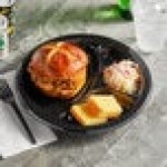 Huhtamaki Chinet Black Heavyweight Plastic 3 Compartment Plate 10
