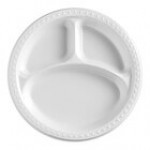 Huhtamaki Chinet Black Heavyweight Plastic 3 Compartment Plate 10