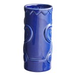 Acopa 21 oz. Blue Ceramic Tiki Mug - Sample