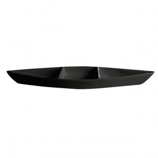 G.E.T. Enterprises BT319-MOD-BB Bugambilia 6.9 Qt. Smooth MOD Finish Black Resin-Coated Aluminum Deep Boat with Dividers