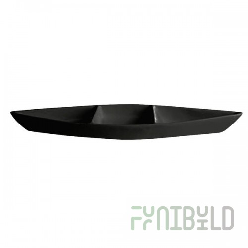 G.E.T. Enterprises BT319-MOD-BB Bugambilia 6.9 Qt. Smooth MOD Finish Black Resin-Coated Aluminum Deep Boat with Dividers