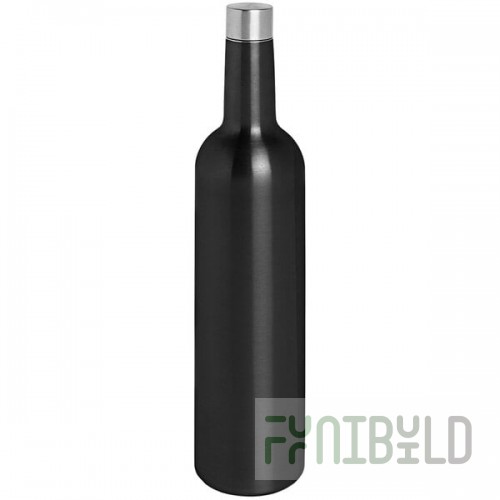 Franmara Apollo 26 oz. Black Stainless Steel Bordeaux Wine Bottle