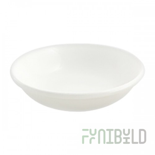 Front of the House Catalyst 1 oz. European White Round Porcelain Sauce Dish - 12/Case