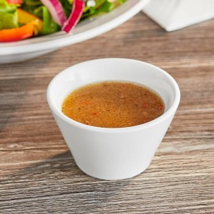 Acopa 4 oz. Bright White Porcelain Tapered Sauce Cup - 48/Case
