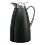 Service Ideas Classy 33.8 oz. Blue Powder-Coated Stainless Steel Glass Insulated Coffee Carafe / Server with Push-Button Lid CJZ1BLU