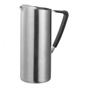 Service Ideas 64.2 oz. Slim Brushed Stainless Steel Pitcher with Guard X7025BSV2
