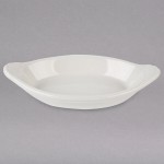Hall China from Steelite International HL5260AWHA Ivory (American White) 4.5 oz. Oval Rarebit / Au Gratin Dish - 24/Case