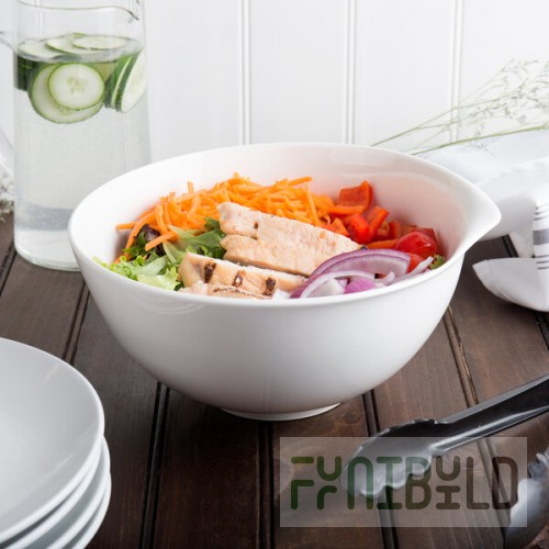 Villeroy & Boch 10-3420-3170 Flow 84.5 oz. White Premium Porcelain Salad Bowl - 6/Case