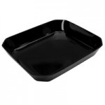 Delfin from Steelite International DFBCC10610 48 oz. Cut Corner Black Rectangular Acrylic Bowl