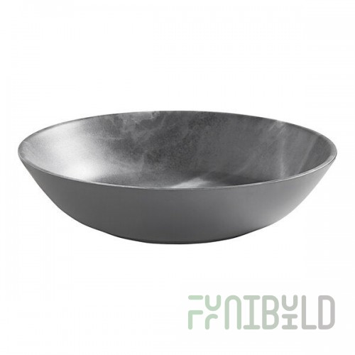 American Metalcraft Mix & Matte 16 oz. Gray Marble Melamine Bowl
