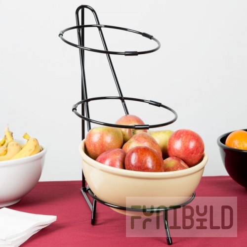 Cal-Mil C1222-10 Iron Black Three Tier Round Bowl Stand - 10