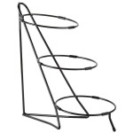 Cal-Mil C1222-10 Iron Black Three Tier Round Bowl Stand - 10