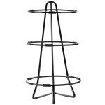 Cal-Mil C1222-10 Iron Black Three Tier Round Bowl Stand - 10