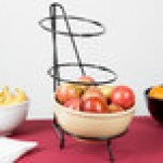 Cal-Mil C1222-10 Iron Black Three Tier Round Bowl Stand - 10