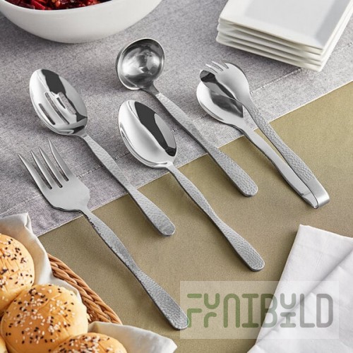American Metalcraft 5-Piece Hammered Stainless Steel Serving Utensil Set