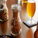 Acopa 17 oz. Customizable Glass Carafe with Resealable Lid - 12/Case Acopa 17 oz. Customizable Glass Carafe with Resealable Lid - 12/Case