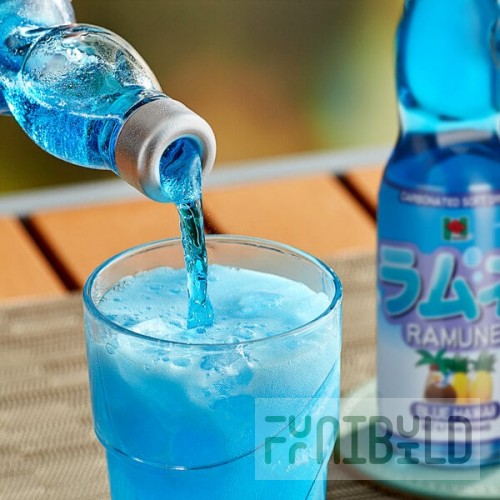 Hana Ramune Blue Hawaii Soda 6.7 fl. oz. - 24/Case