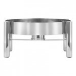 Eastern Tabletop Jazz Rock 6 Qt. Round Induction / Traditional Chafer with Stand and Glass Cover 3998GPL Eastern Tabletop Jazz Rock 6 Qt. Round Induction / Traditional Chafer with Stand and Glass Cover 3998GPL