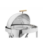 Acopa Supreme 6.5 Qt. Round Gold Accent Roll Top Chafer