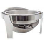 Acopa Supreme 6.5 Qt. Round Gold Accent Roll Top Chafer